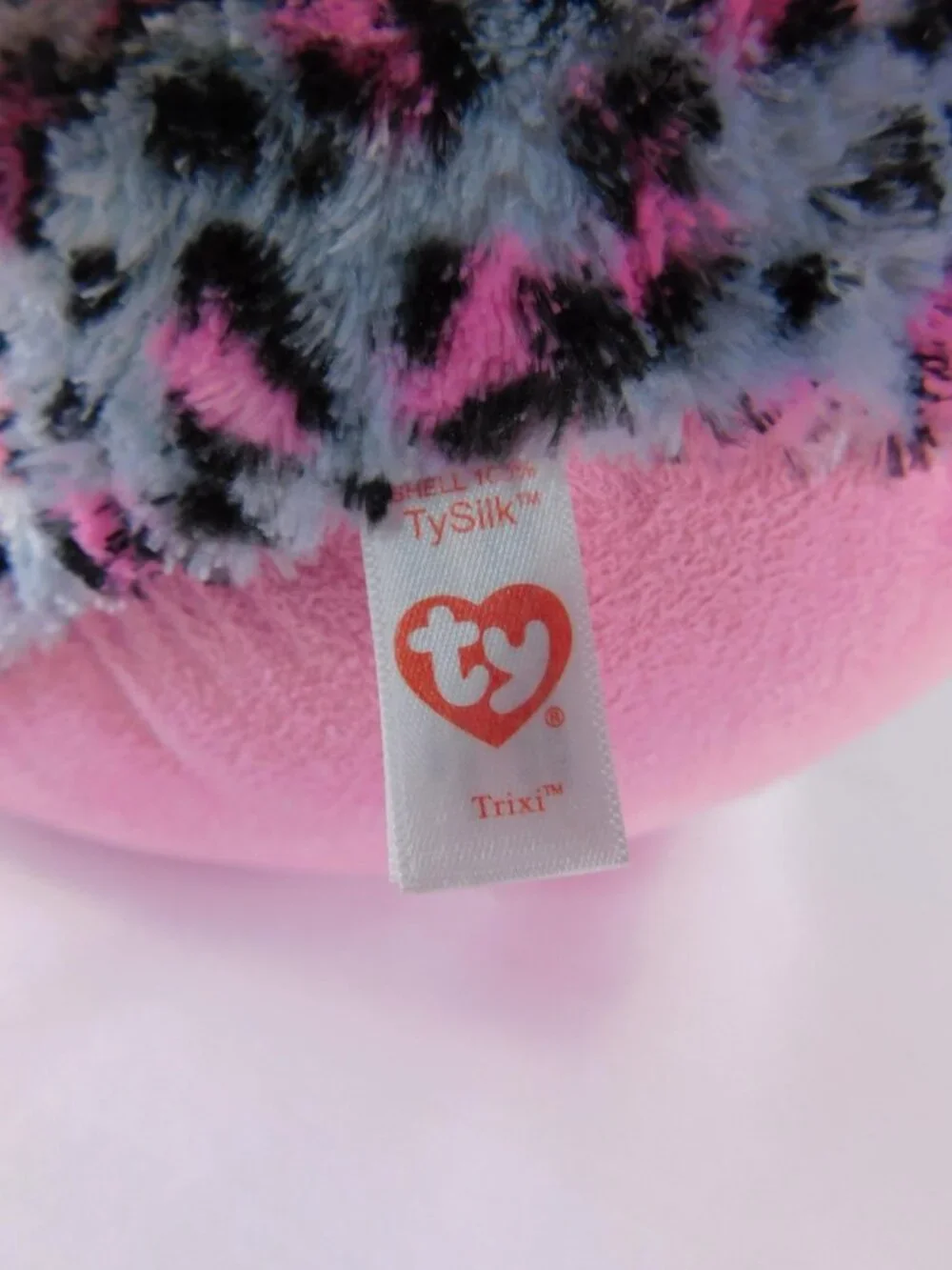 Ty Peek-A-Boos Trixi Gray Pink Cat Plush Small Stuffed Animal Toy Washable